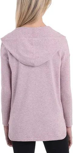 Vista 3 de Cyrus Sudadera con capucha para mujer con hombros caídos y dobladillo acanalado (Orchid HTR, S), Orquídea Htr