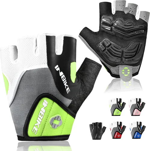 Vista 8 de INBIKE 5mm Padded Half Finger Bike Bicycle Cycling Gloves Negro