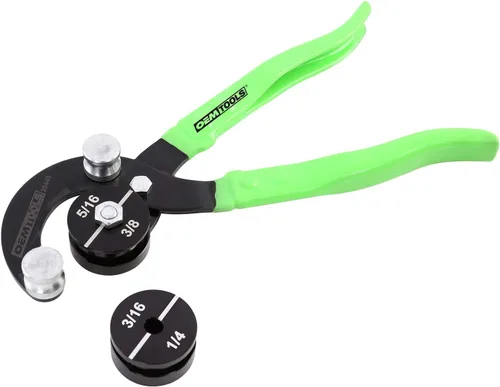 OEMTOOLS 25440 Alicates de doblado de tubos profesionales, curvas de latón, cobre, acero y líneas de freno de aluminio de diámetros: 5/16", 3/8",