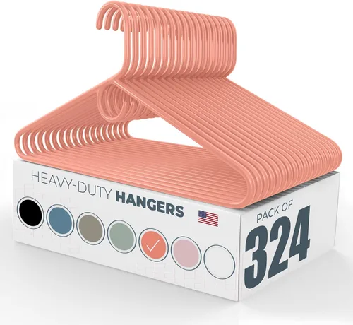 Vista 23 de Neaties Paquete de 6 perchas de ropa resistentes, fabricadas en los Estados Unidos, perchas de plástico de capacidad de 8 libras para ropa