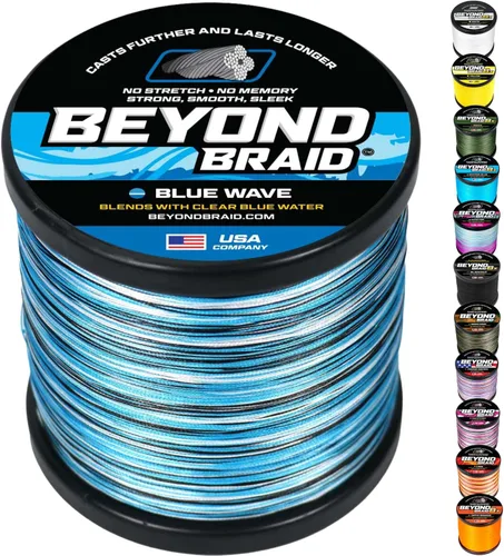 Vista 21 de Beyond Braid - Línea de pesca trenzada, súper fuerte, resistente a la abrasión, sin estiramiento, camuflaje azul, musgo, blanco, verde, rosa, azul