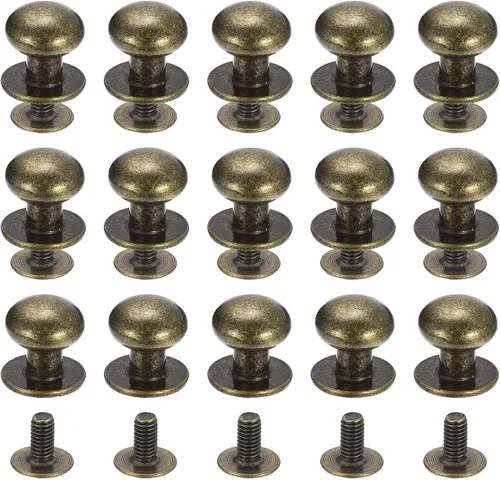 Vista 18 de uxcell Remaches de cabeza de bola de 0.157 pulgadas (0.157 in), tornillo trasero, paquete de 15 remaches de pezón de botón de cabeza redonda