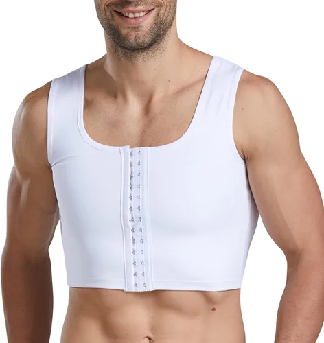 Vista 2 de Chaleco de compresión para hombre, fajas de entrenamiento para hombre, soporte de espalda, ginecomastia