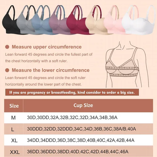 Vista 6 de JAMRID Sujetadores de lactancia para dormir para lactancia materna, sujetadores de maternidad para embarazo, ropa interior sin costuras