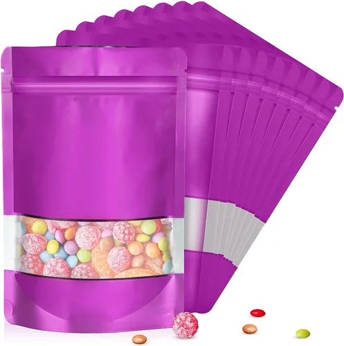 Vista 18 de Bolsas de Mylar de 7.1"x10.2" de 1 cuarto de galón, 120 piezas para almacenamiento de alimentos, bolsa a prueba de olores con ventana mate, bolsas