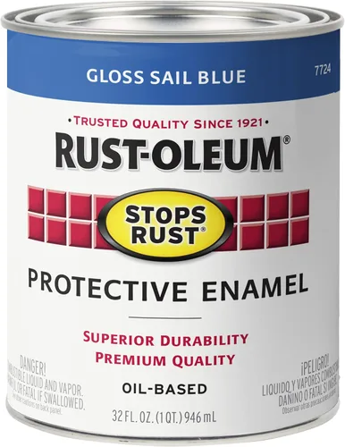 Vista 47 de Rust-Oleum 7770502-2PK - Pintura anti-óxido para aplicación con brocha, cuarto de galón, almendra brillante, (paquete de 2)