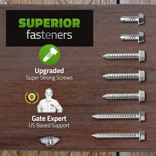 Vista 6 de Soporte telescópico de puerta de 6 pies – Kit de puerta de privacidad de madera anti hundimiento – Kit de herrajes para puertas de valla de madera