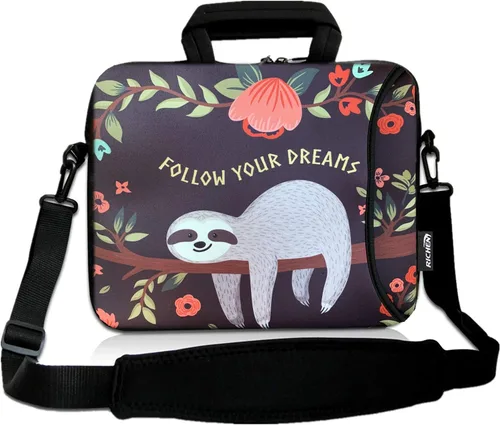 Vista 23 de RICHEN - Bolso bandolera de 10 pulgadas con asa, funda para laptops, notebooks, tablets infantiles de 7 a 10.2 pulgadas