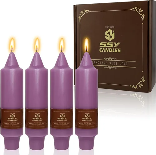 Vista 88 de Velas de hechizo blanco de 5 pulgadas, velas cortas cónicas de vigilia, velas de campanilla, 4 unidades para oración y meditación de fe religiosa