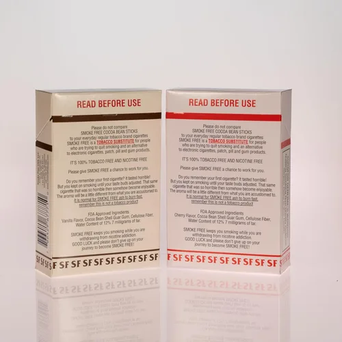 Vista 2 de Smoke Free Cigarrillos de Cacao a Base de Hierbas - Paquete de Dos - 100% Sin Tabaco y Nicotina - Sustituto del Tabaco No Adictivo - Sabor Premium