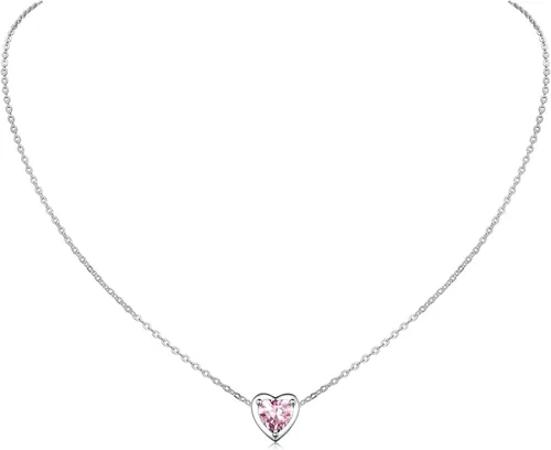 ChicSilver 925 Sterling Silver 12 Months Sparkling Round Cut Created Birthstone Pendant Necklace, 16 Inch Rolo Chain (with Gift Box)