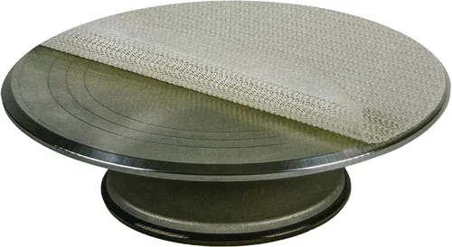 Vista 4 de Ateco 608 REVOLVING Cake Decorating soporte, 11" Ronda, apto para uso alimentario de plástico Base & parte superior, #613 - base de aluminio, 12