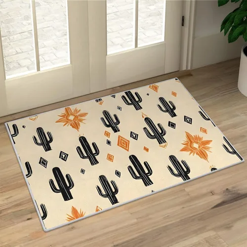 Vista 9 de Aztec 2x3 Area Rugs for Living Room Washable Non Slip - Rustic Carpet Low Pile Soft - Abstract Rug for Bedroom Dining Room Kitchen Entryway Indoor
