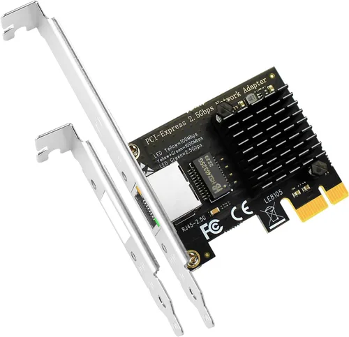 GLOTRENDS Tarjeta de red LE8105 2.5Gb para PC de sobremesa, servidor, puerto RJ45, velocidad de 2500/1000/100Mbps
