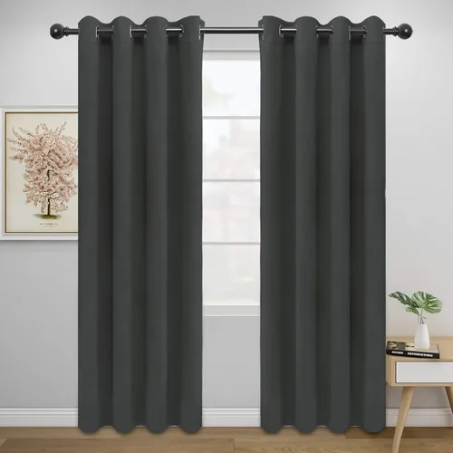Vista 515 de Easy-Going - Cortinas opacas para dormitorio, aislamiento térmico sólido con ojales, cortinas de ventana para reducción de ruido, cortinas