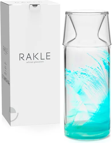 Vista 4 de Rakle Mesita de noche - Jarra de agua y vidrio de 23.6 onzas