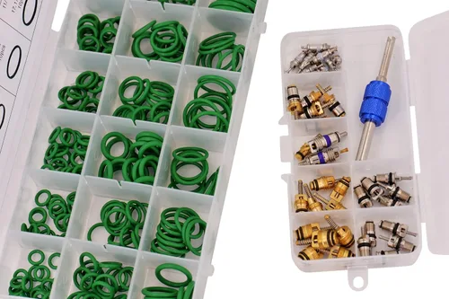 Vista 6 de Kit de reparación de aire acondicionado para automóvil - Juego de juntas tóricas + núcleos de válvula de CA Fijar aire acondicionado +