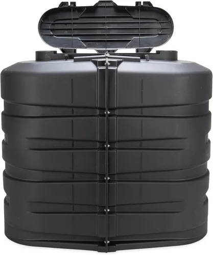 Vista 7 de Camco Cubierta de tanque de propano doble para autocaravana/RV - Cuenta con panel superior con bisagras y diseño moldeado personalizado - Se adapta