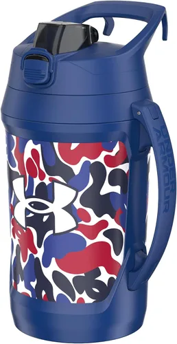 Vista 16 de Under Armour - Botella de agua de medio galón con aislamiento, 64 onzas con asa, jarra deportiva, gancho para cerca, resistente a fugas