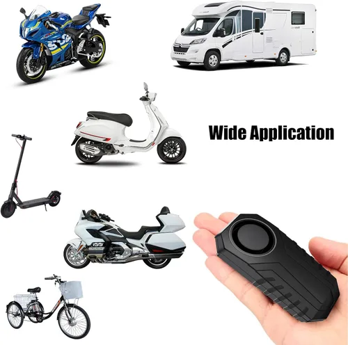 Vista 7 de Alarma de bicicleta con detección de vibración con mando a distancia, sistema de alarma de bicicleta de 113 db, antirrobo, alarma inalámbrica