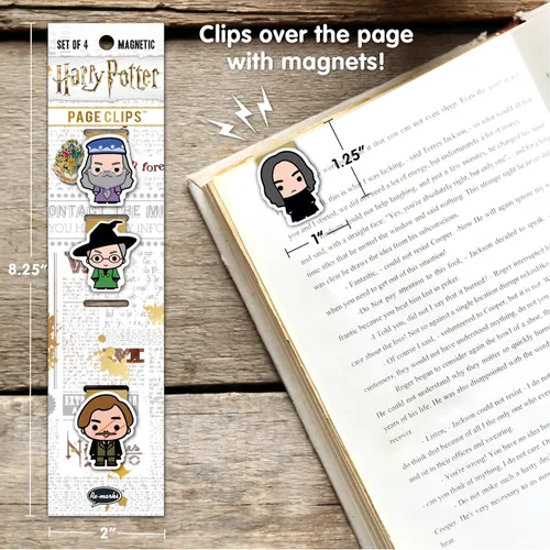 Vista 2 de Re-marks Harry Potter Crests, Profesores, Hogwarts 2 y Hagrid's Creatures Clips de página magnéticos, 4 juegos de 4 clips de página, 16 clips