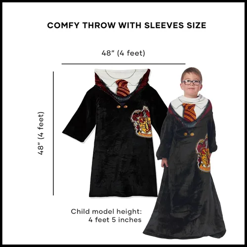 Vista 7 de Northwest Harry Potter Hogwarts Rules - Manta de seda táctil con mangas, 48 x 48 pulgadas, manta de felpa súper suave, ropa acogedora para descansar