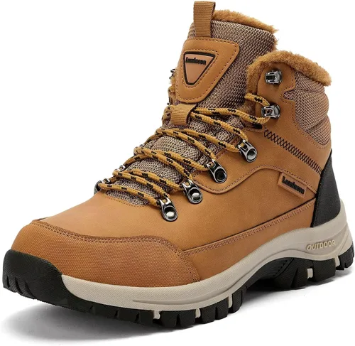 Lamincoa Botas de nieve para hombre, impermeables, para senderismo, antideslizantes, para invierno, al aire libre, cálidas, cómodas, para acampar,