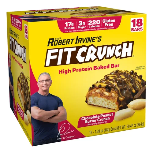 Vista 11 de FITCRUNCH - Barras de proteínas para aperitivo de tamaño pequeño, barra horneada de 6 capas, 3 g de azúcar y centro suave de pastel