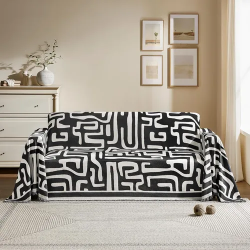 Vista 15 de Funda de sofá lavable para perros, funda para sofá de 2 cojines, funda de sofá modular de felpilla negra en forma de L, protector de muebles