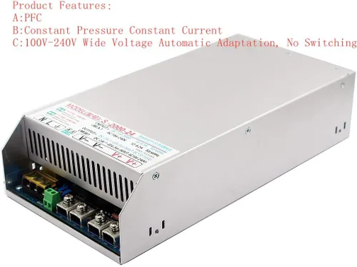 Vista 2 de Fuente de alimentación conmutada 2000W 48V AC a DC Fuente de alimentación 48V 41 Amp 2000W con PFC para impresora 3D, luz de tira LED, sistema