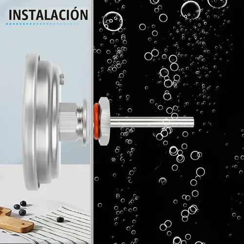 Vista 7 de MEANLIN MEASURE - Termómetro bimetálico de 1/2" NPT, esfera de 3.3", tallo de acero inoxidable de 1-7/8", precisión del 2%, montaje trasero central