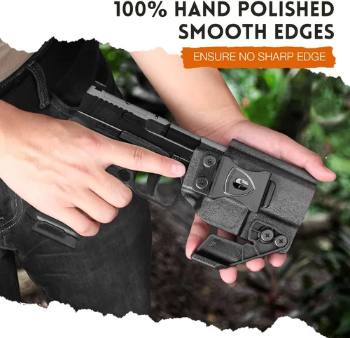 Vista 6 de WARRIORLAND IWB Funda Kydex, Diseñada Exclusiva y Únicamente para Pistola Canik Mete MC9 / MC9L Solamente, con Garra y Corte Óptico, Porta