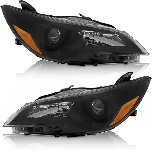 Vista 17 de AS Conjunto de faros delanteros compatible con Toyota Camry 2000 2001, carcasa cromada, reflector ámbar, lente transparente, lado del conductor