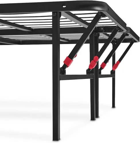 Vista 41 de Yaxa Basics Base de cama con almacenamiento, plataforma de metal plegable, acero resistente, no necesita somier, 14 pulgadas de alto, instalación