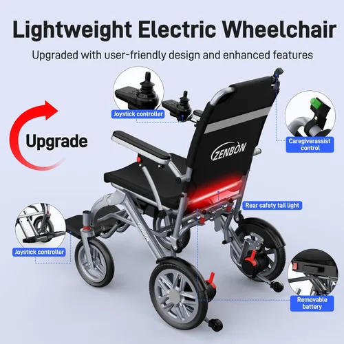 Vista 4 de sillas de ruedas eléctricas para adultos, rango de crucero de 16 millas, silla de ruedas plegable manual, sillas de ruedas motorizadas inteligentes