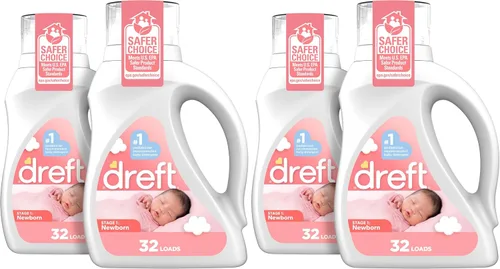 Vista 15 de Dreft Stage 1: Detergente líquido para bebés recién nacidos, suave para pieles sensibles, compatible con HE, 114 cargas