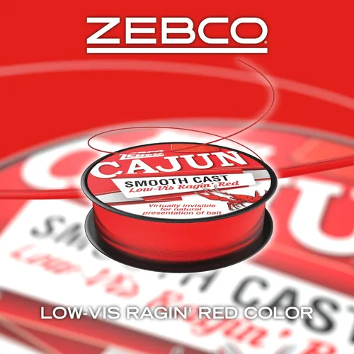 Vista 3 de Zebco Cajun Line Smooth Cast Fishing Line, Low Vis Ragin' Red