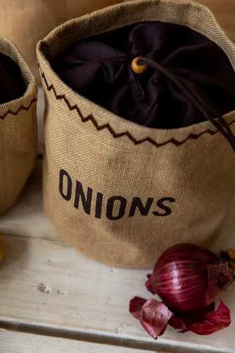 Vista 6 de KitchenCraft Natural Elements - Bolsa de cebolla con forro opaco, color marrón, 0.8 x 0.8 in