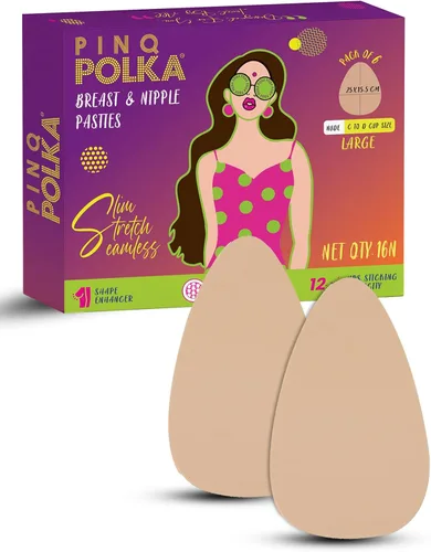 PINQ POLKA Breast Lift Tape Pasties – 3 Pairs Adhesive Invisible Boob Tape for Saggy Breasts & 10 Seamless Nipple Covers