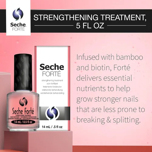 Vista 3 de Seche Forte Tratamiento fortalecedor para base con Biotina y Bambú, 0.5 fl oz
