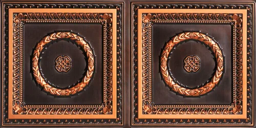 Vista 6 de From Plain To Beautiful In Hours 210 Laurel Wreath - Azulejos de techo de PVC de 2 x 2 pies, paquete de 10, oro antiguo, 10