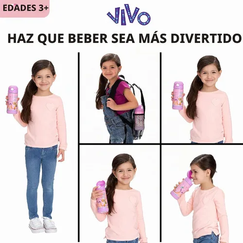 Vista 6 de Franco Botella de agua de acero inoxidable con aislamiento de doble pared para niños, 12 onzas, Sony Vivo