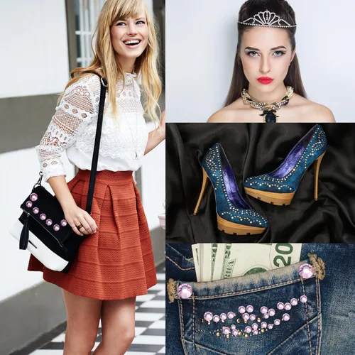 Vista 47 de Hot Fix - Diamantes de imitación de cristal con parte trasera plana, gemas de diamante de 0.189 in (20 ss, 1440 unidades, rojo)