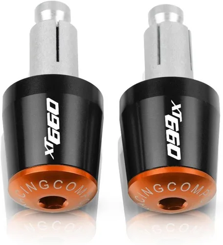 7/8" 22mm Motorcycle Handlebar Grips End Handle Bar Cap Ends Plug for XT660E XT660R XT660X XT660 XT 660 E R X 1990-2017 (Color : Black- Orange)