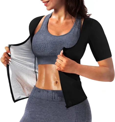 Vista 7 de Camiseta de sauna para mujer, camiseta sin mangas, traje