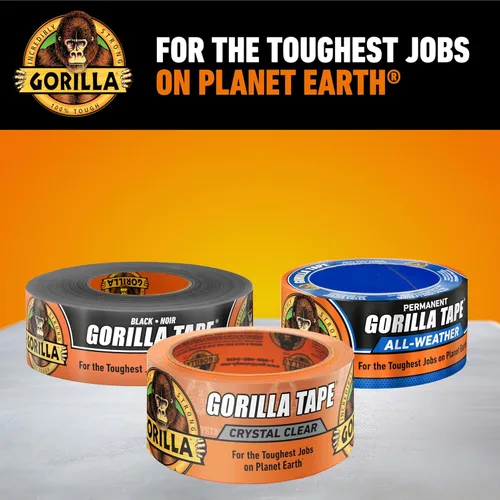 Vista 8 de Cinta adhesiva transparente Gorilla Crystal Clear, 4.78 cm x 16.5 m (paquete de 6) - Resistente al clima para proyectos y reparaciones en interiores