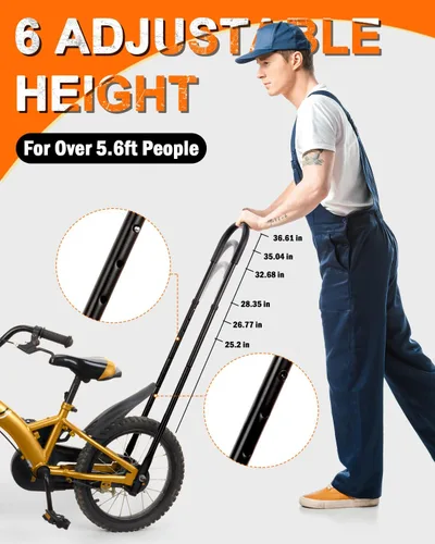 Vista 3 de LEICHTEN Mango de entrenamiento de seguridad para niños, 6 alturas ajustables y resistentes, accesorios de bicicleta de equilibrio para niños
