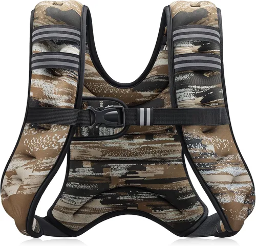 Vista 12 de ZELUS Chaleco con peso, chaleco de peso de 6 libras, 8 libras, 12 libras, 16 libras, 20 libras, 25 libras, 30 libras, con rayas reflectantes