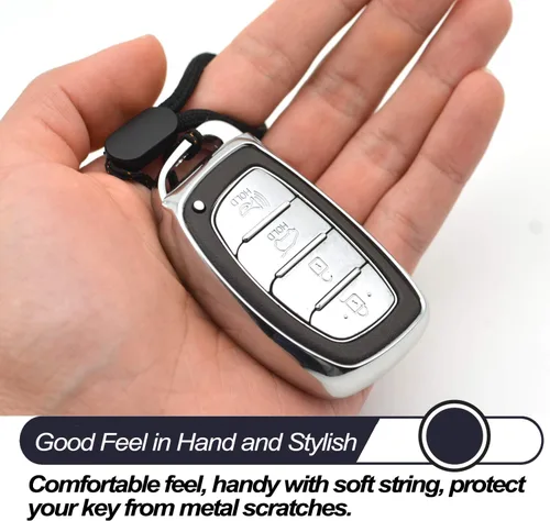 Vista 4 de MECHCOS - Funda de poliuretano termoplástico para llave inteligente de 3 o 4 botones compatible con Hyundai Elantra, Ioniq, Sonata, Tucson Elantra