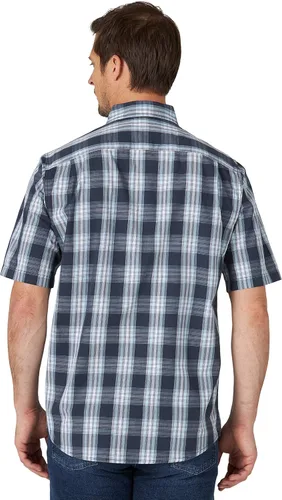 Vista 2 de Camisa clásica a cuadros de manga corta para hombre